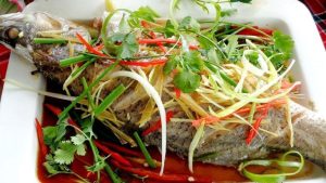 Cá bớp hấp xì dầu